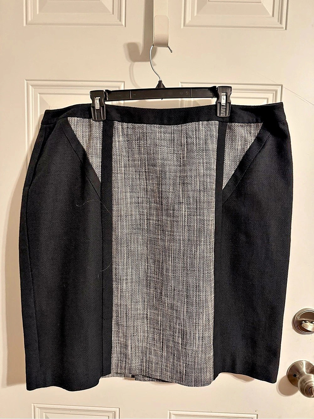 Calvin Klein Plus Size Tweed Colorblock Pencil Skirt Mini Skirt Black & Gray 18W